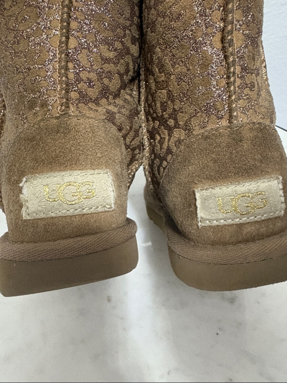 UGG Chestnut Glitter Leopard Short Boot - Picture 9 of 10